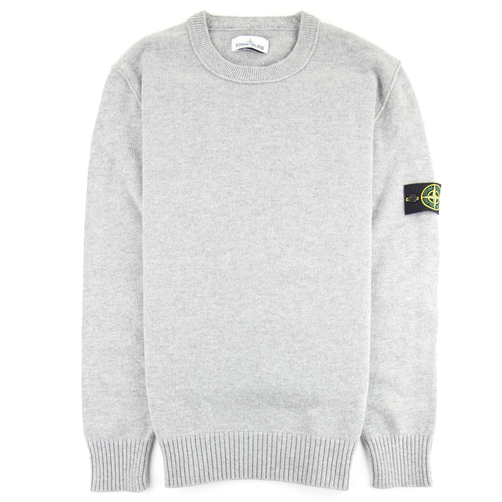 Stone Island Knitted Crew Neck Jumper Light Grey