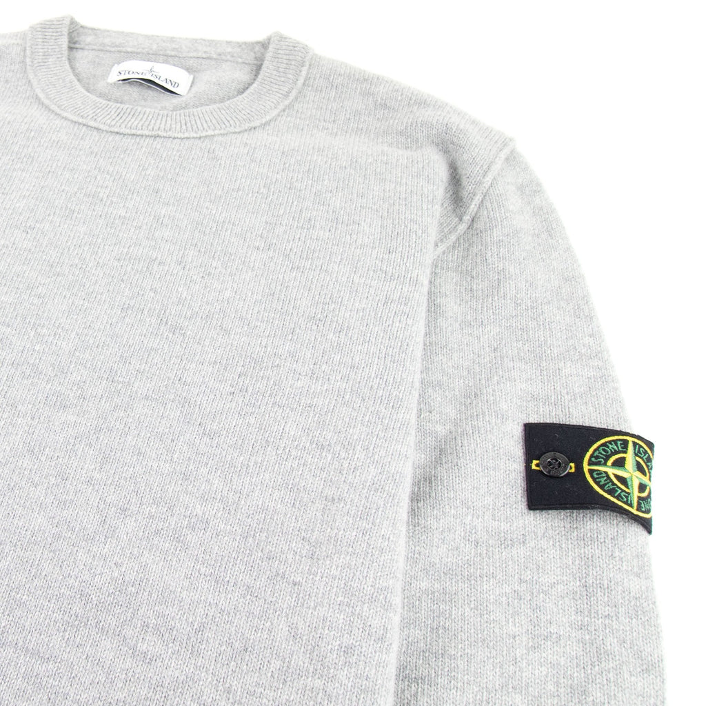 Stone Island Knitted Crew Neck Jumper Light Grey