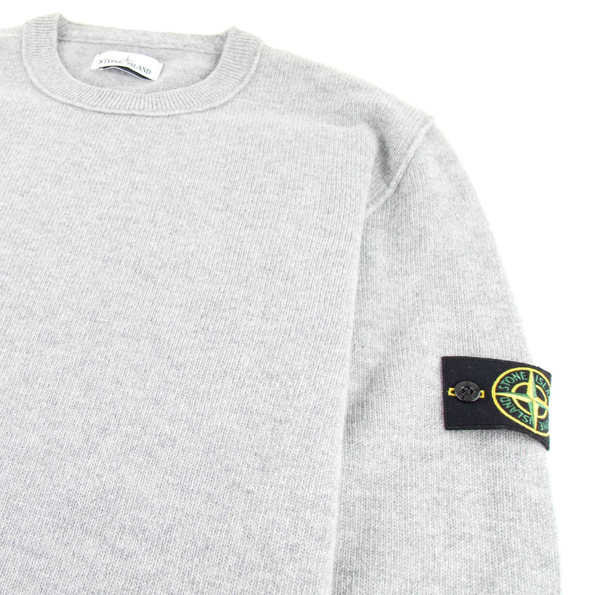 Stone Island Knitted Crew Neck Jumper Light Grey
