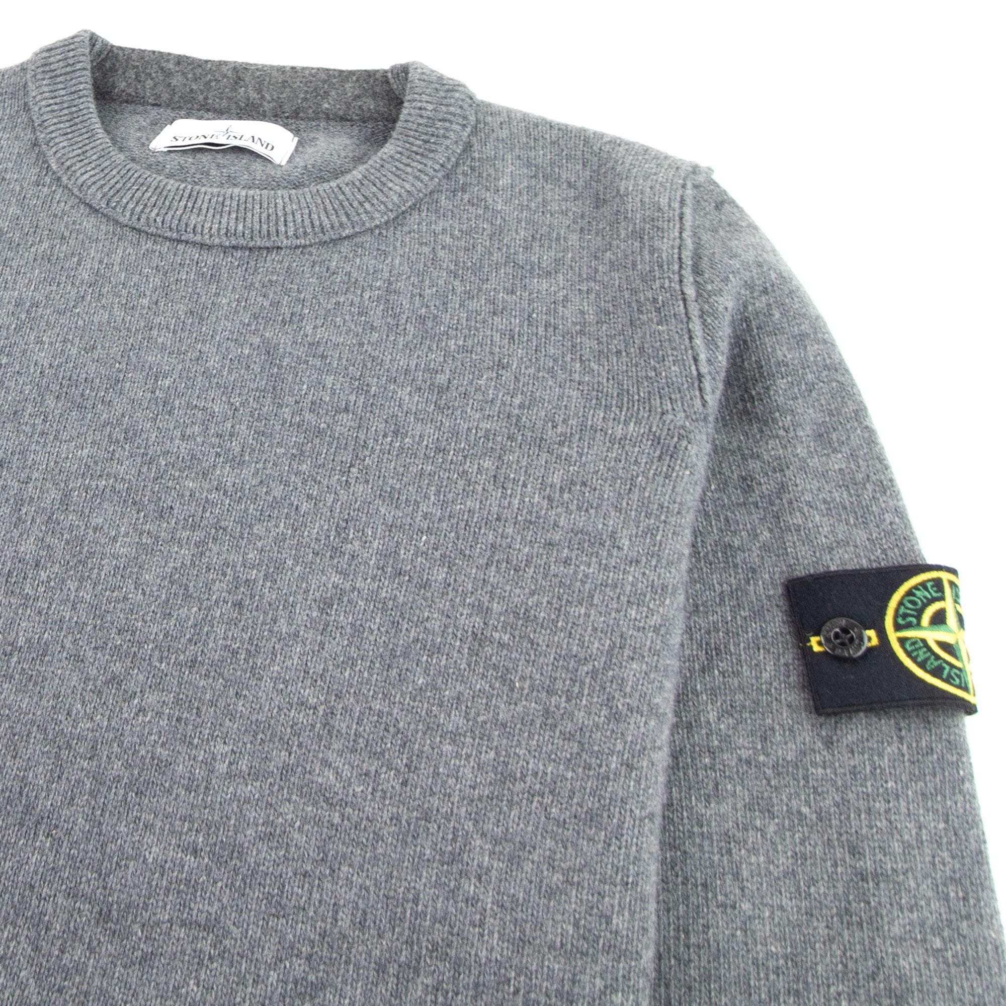 Stone Island Knitted Crew Neck Jumper Dark Grey