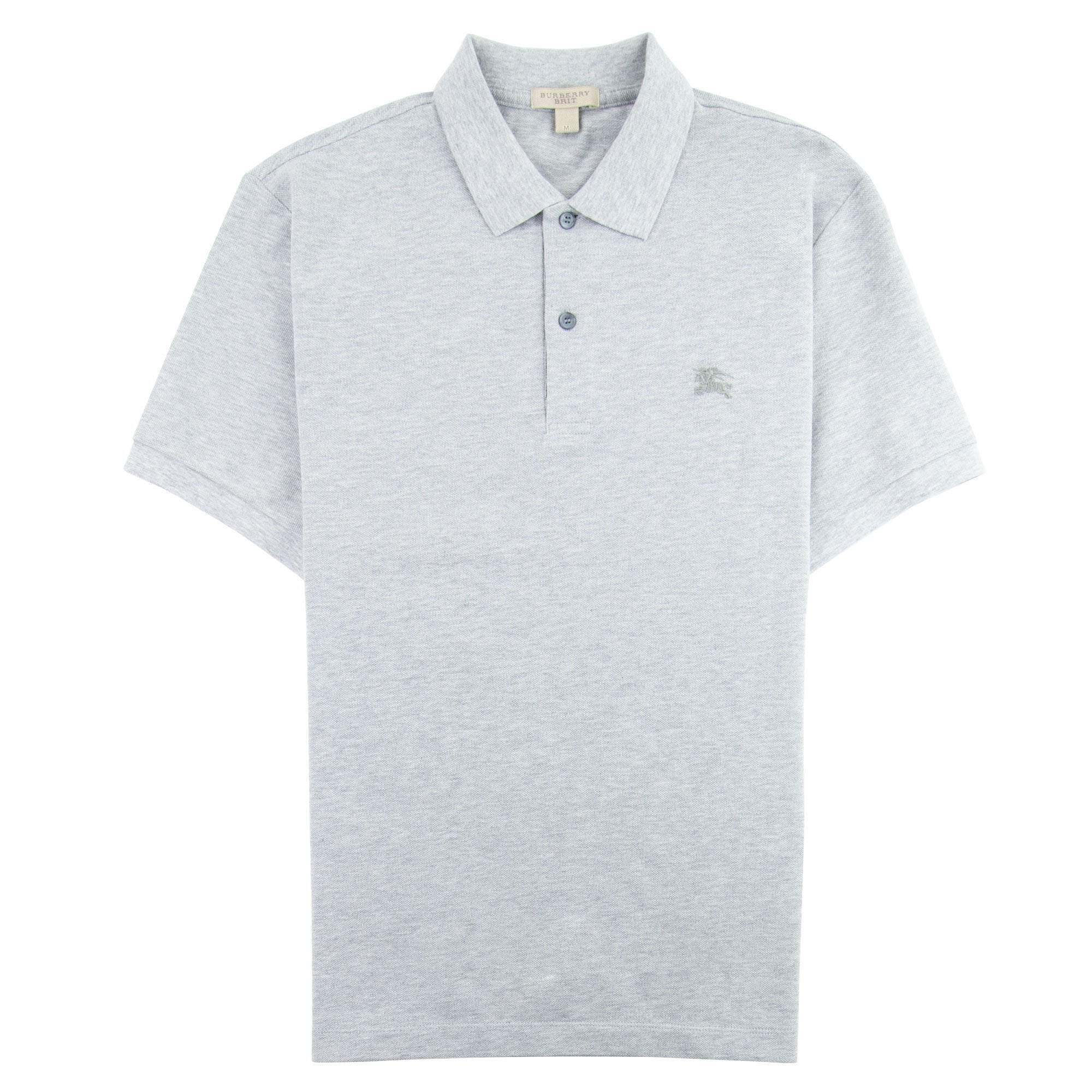 Burberry Oxford Short Sleeve Polo Light Grey