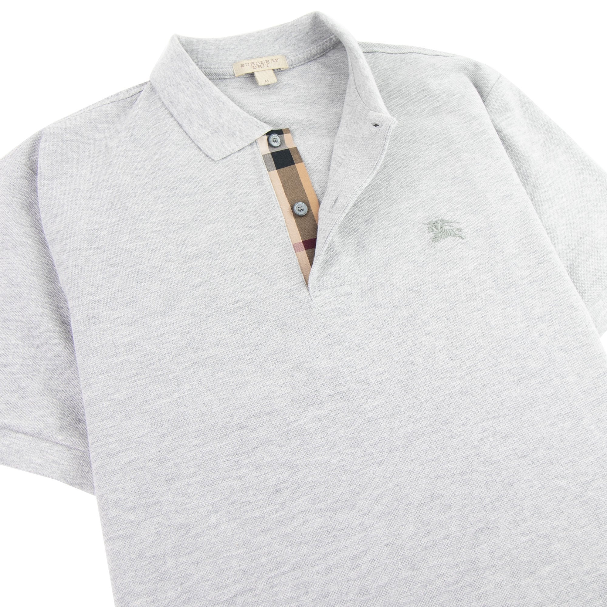 Burberry Oxford Short Sleeve Polo Light Grey