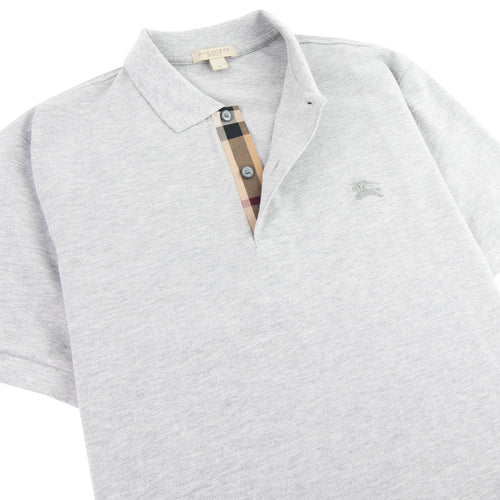 Burberry Oxford Short Sleeve Polo Light Grey