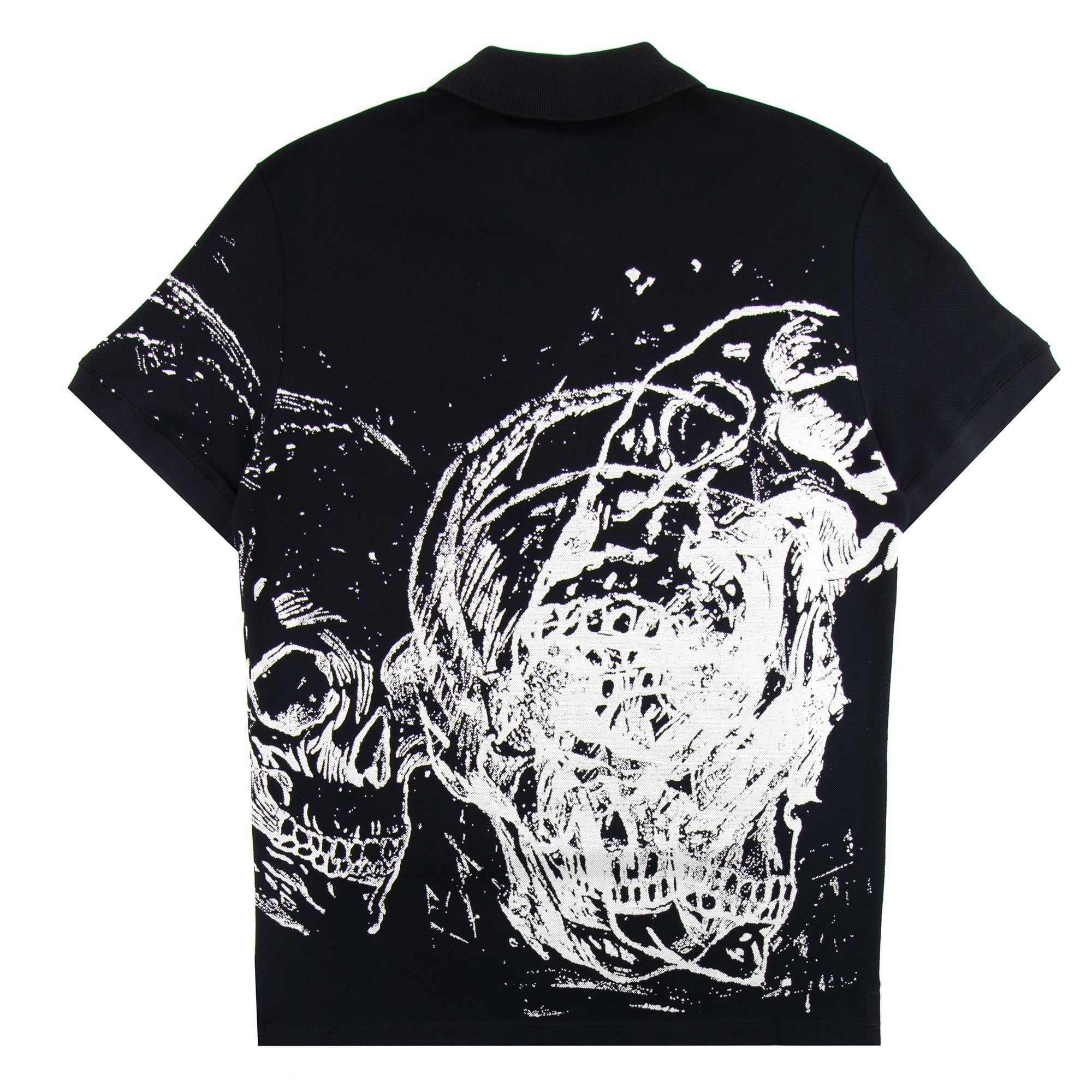 Alexander McQueen Skull Printed Piquet Polo Shirt Black