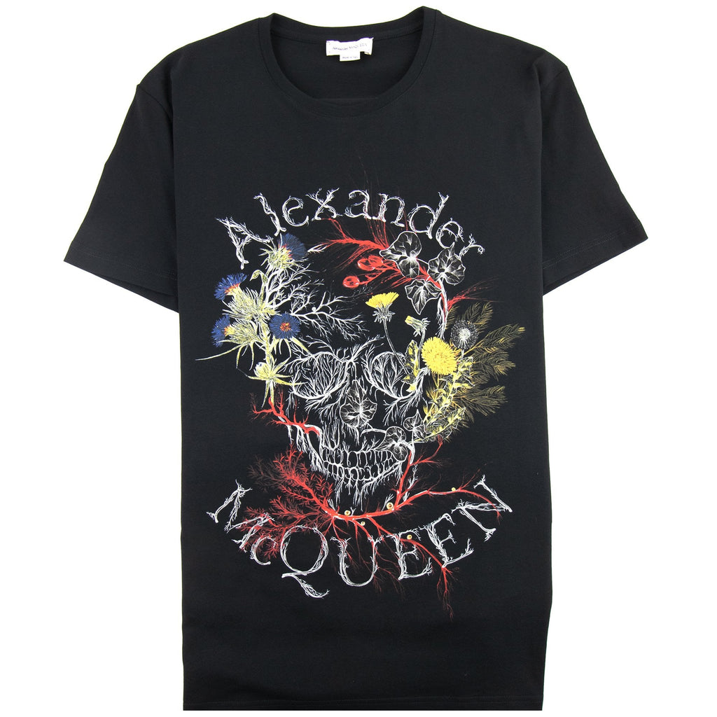 Alexander McQueen Glowing Botanical Skull T-shirt Black