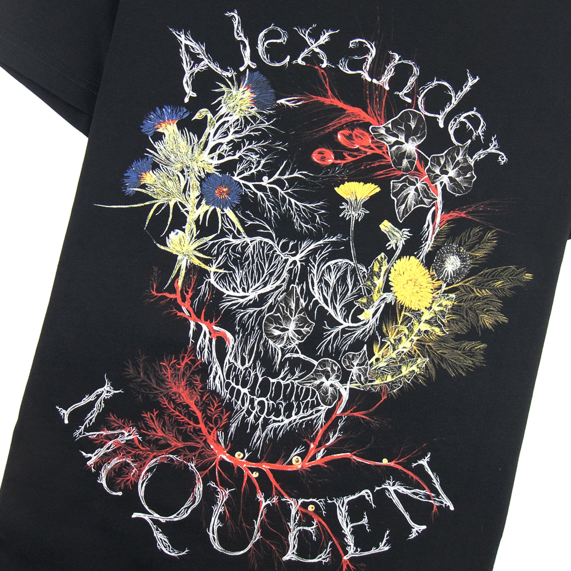 Alexander McQueen Glowing Botanical Skull T-shirt Black