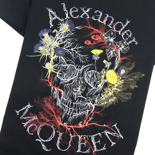 Alexander McQueen Glowing Botanical Skull T-shirt Black