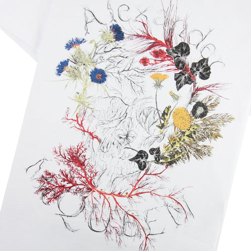Alexander McQueen Glowing Botanical Skull T-shirt White