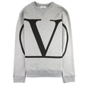 Valentino Go Logo Print Crew Sweatshirt Grey