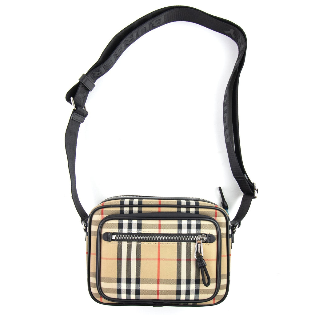 Burberry Vintage Check And Leather Crossbody Bag Archive Beige