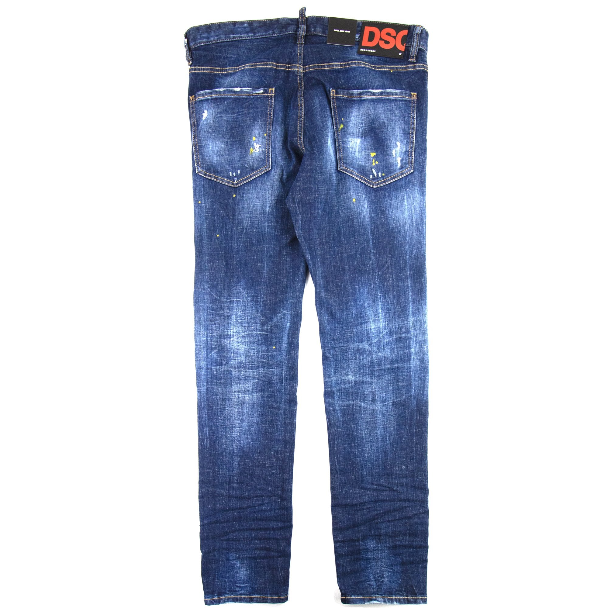 Dsquared2 Yellow Spots Broken Cool Guy Jeans Blue