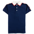 Gucci Junior Arm Logo Polo Shirt Blue