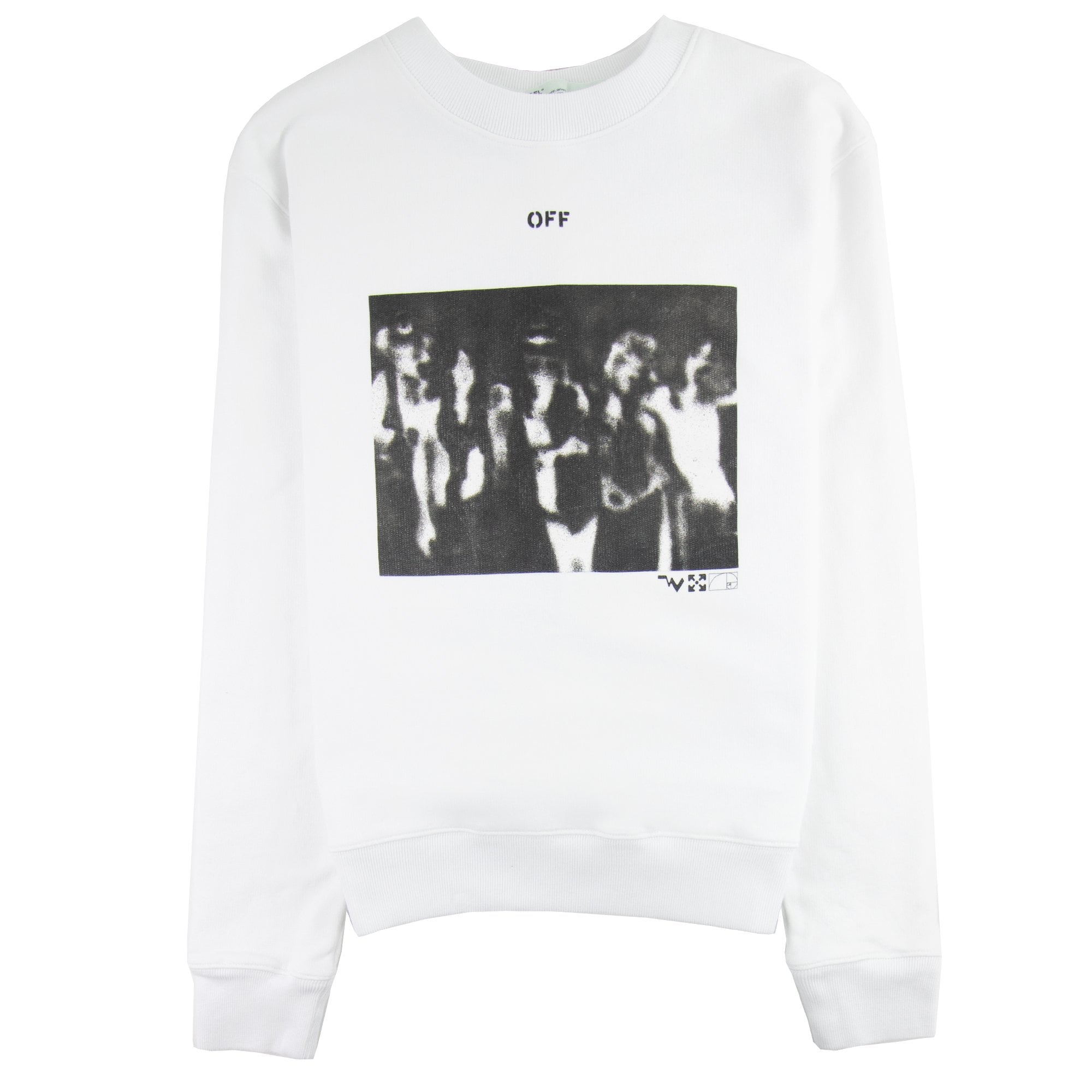 Off White Spray Paint Crewneck Sweatshirt White