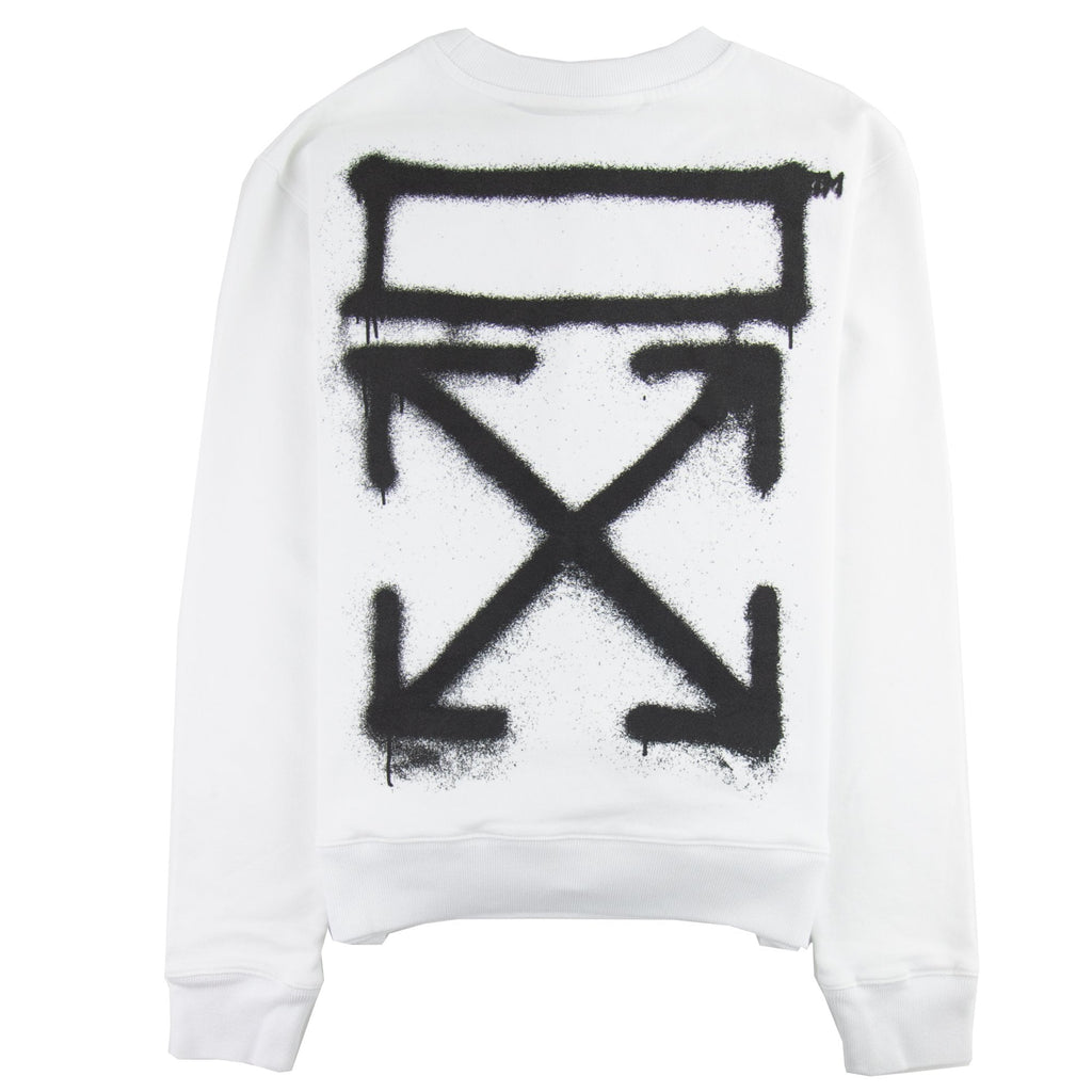 Off White Spray Paint Crewneck Sweatshirt White