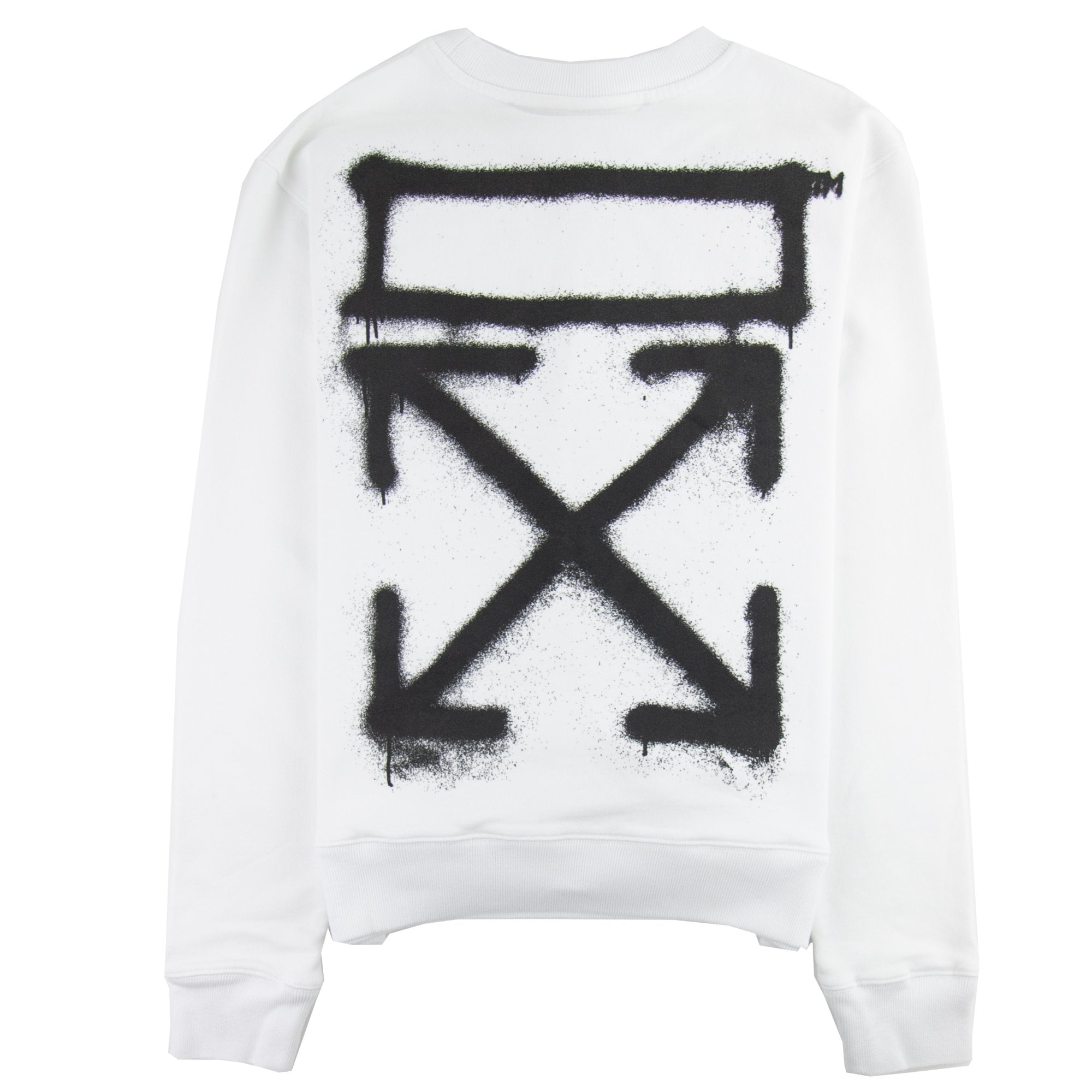 Off White Spray Paint Crewneck Sweatshirt White