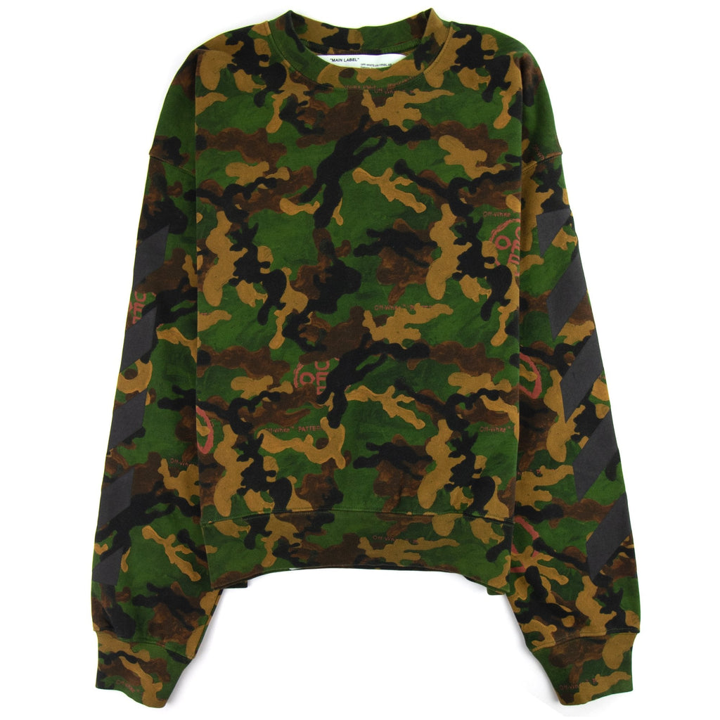Off White Camouflage Oversized Crewneck Sweatshirt Camo