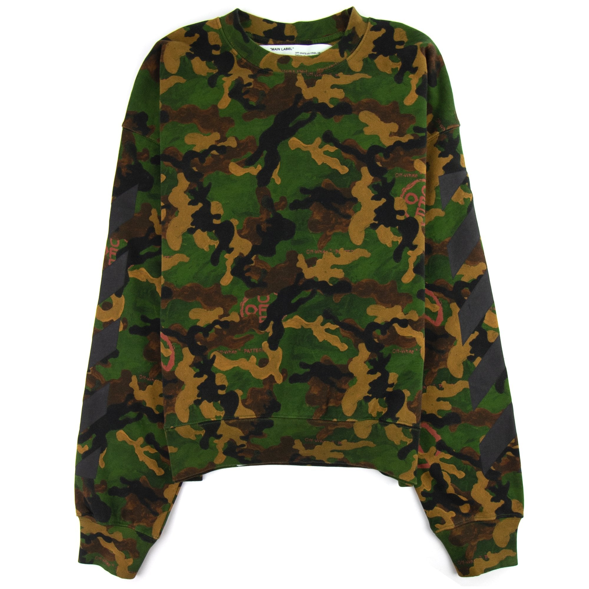 Off White Camouflage Oversized Crewneck Sweatshirt Camo