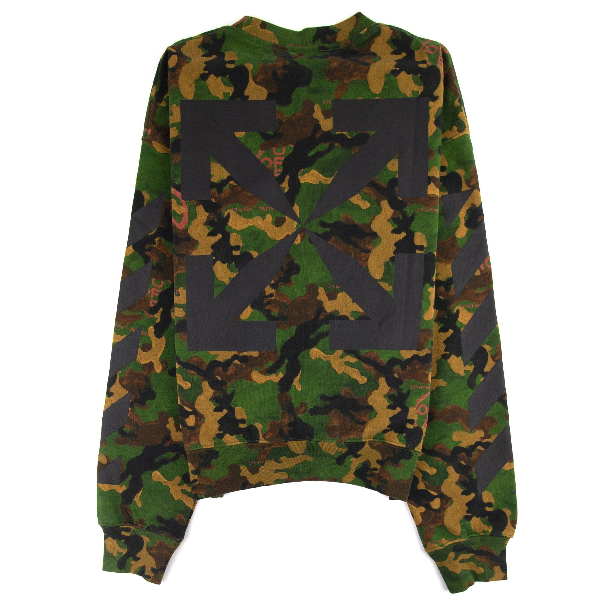 Off White Camouflage Oversized Crewneck Sweatshirt Camo