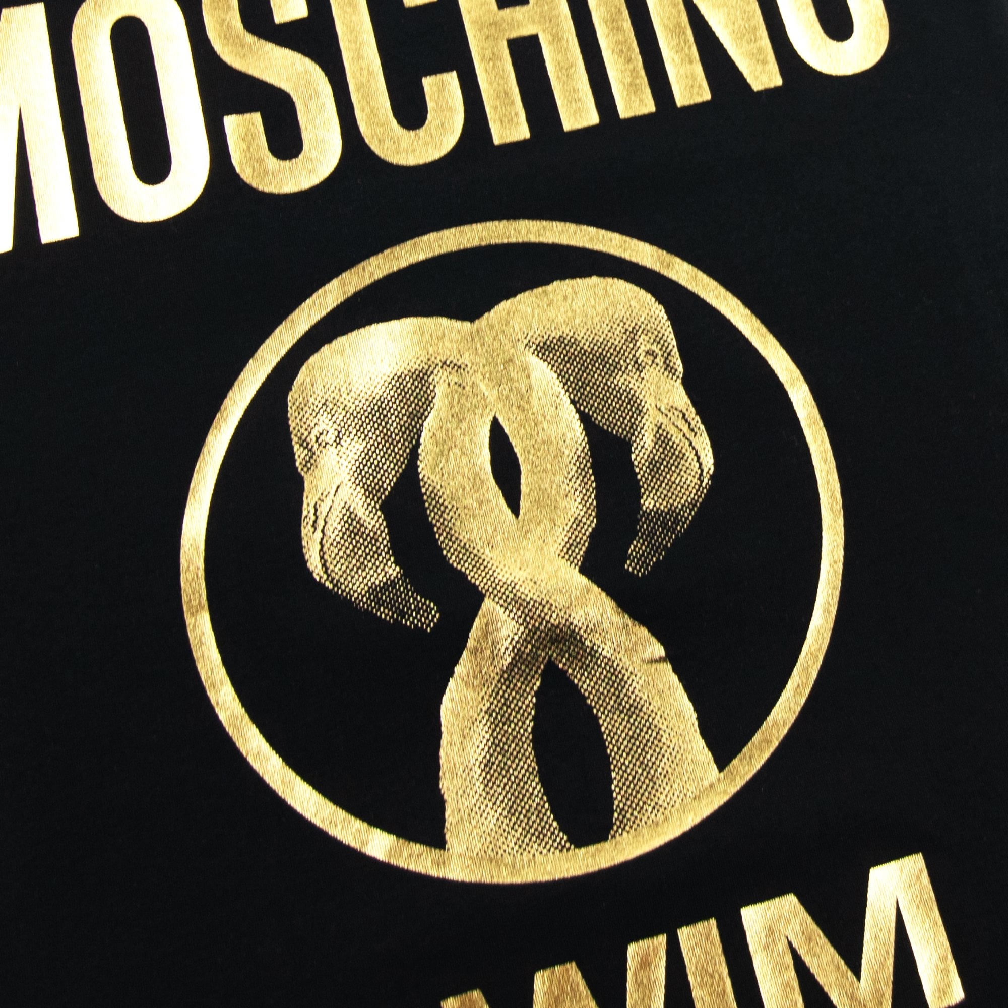 Moschino Swim Flamingo Print Stretch Jersey T-shirt Black 0555