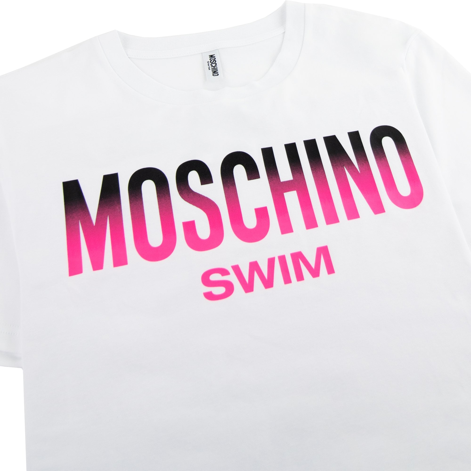 Moschino Swim Swim Logo Print T Shirt White 0001