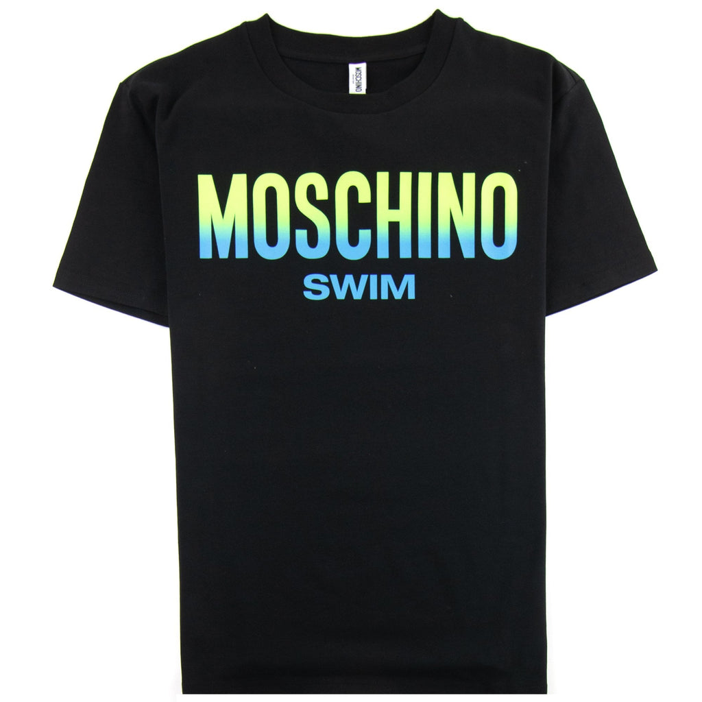Moschino Swim Swim Logo Print T Shirt Black 0555