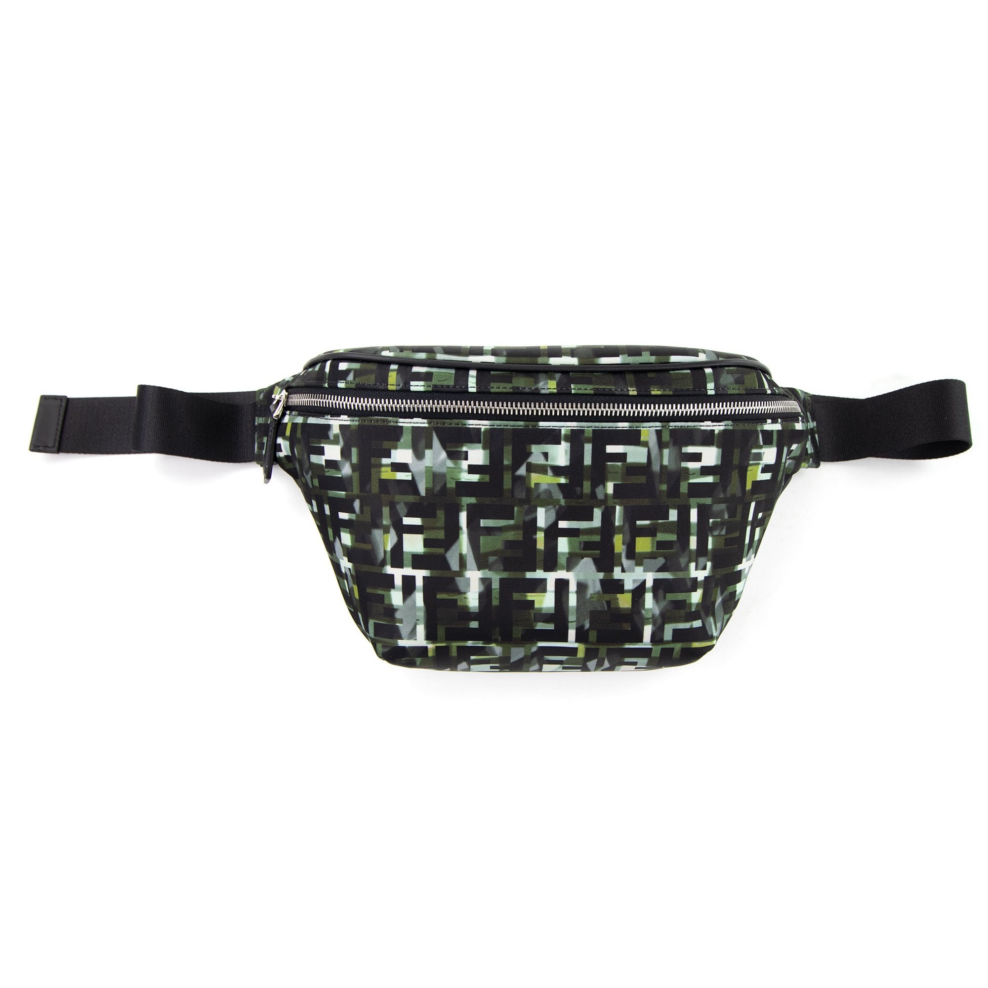 Fendi Camouflage FF Logo Cross Body Bag Green