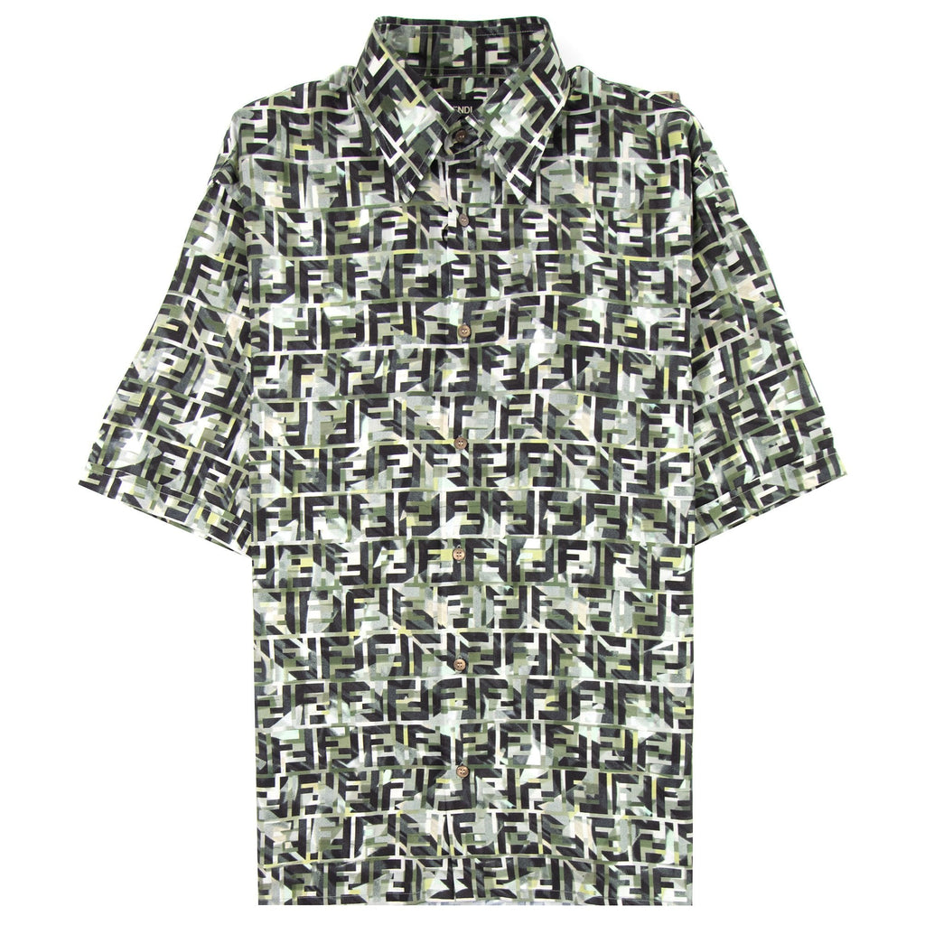 Fendi Camouflage FF Print Shirt Green