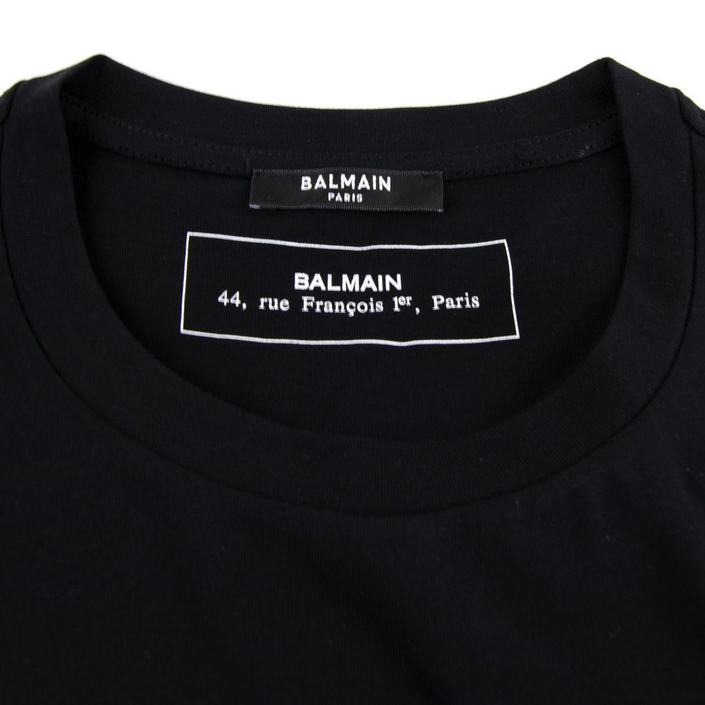 Balmain Cotton T-shirt Velvet Medallion Black