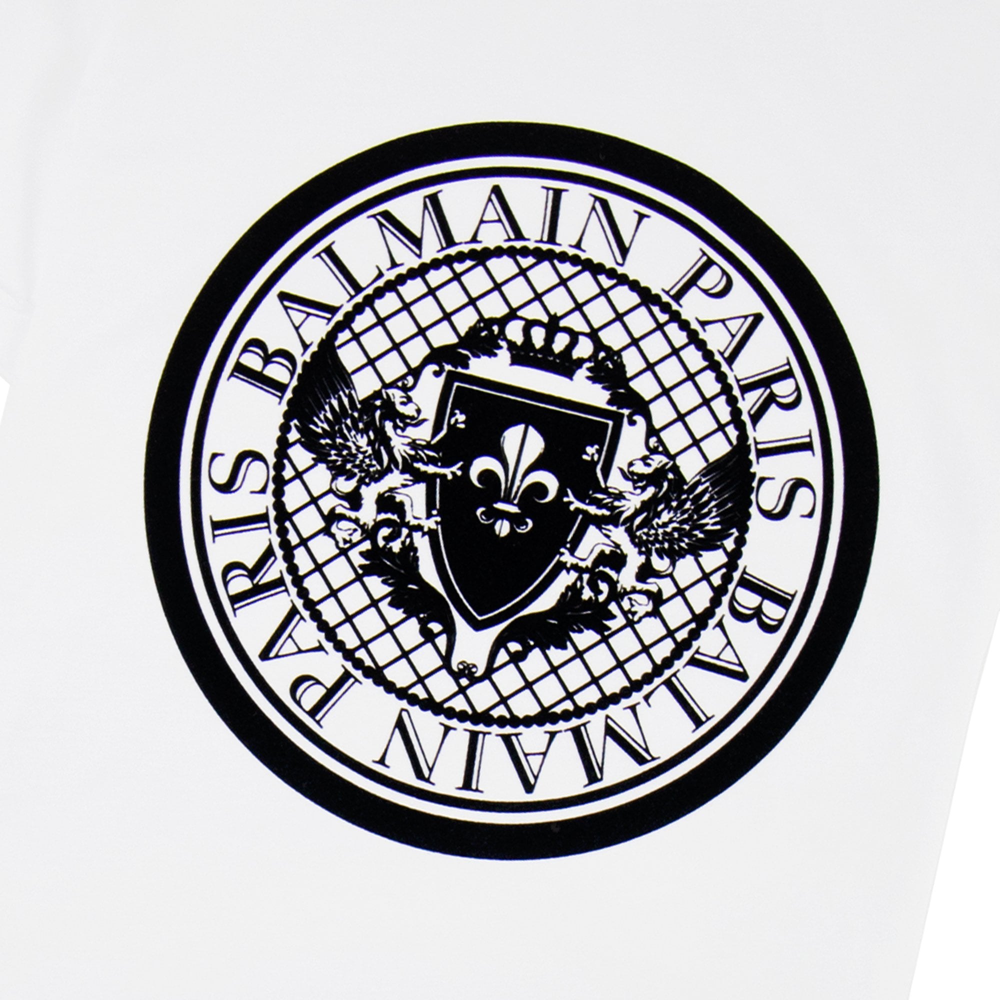 Balmain Cotton T-shirt With Velvet Medallion White