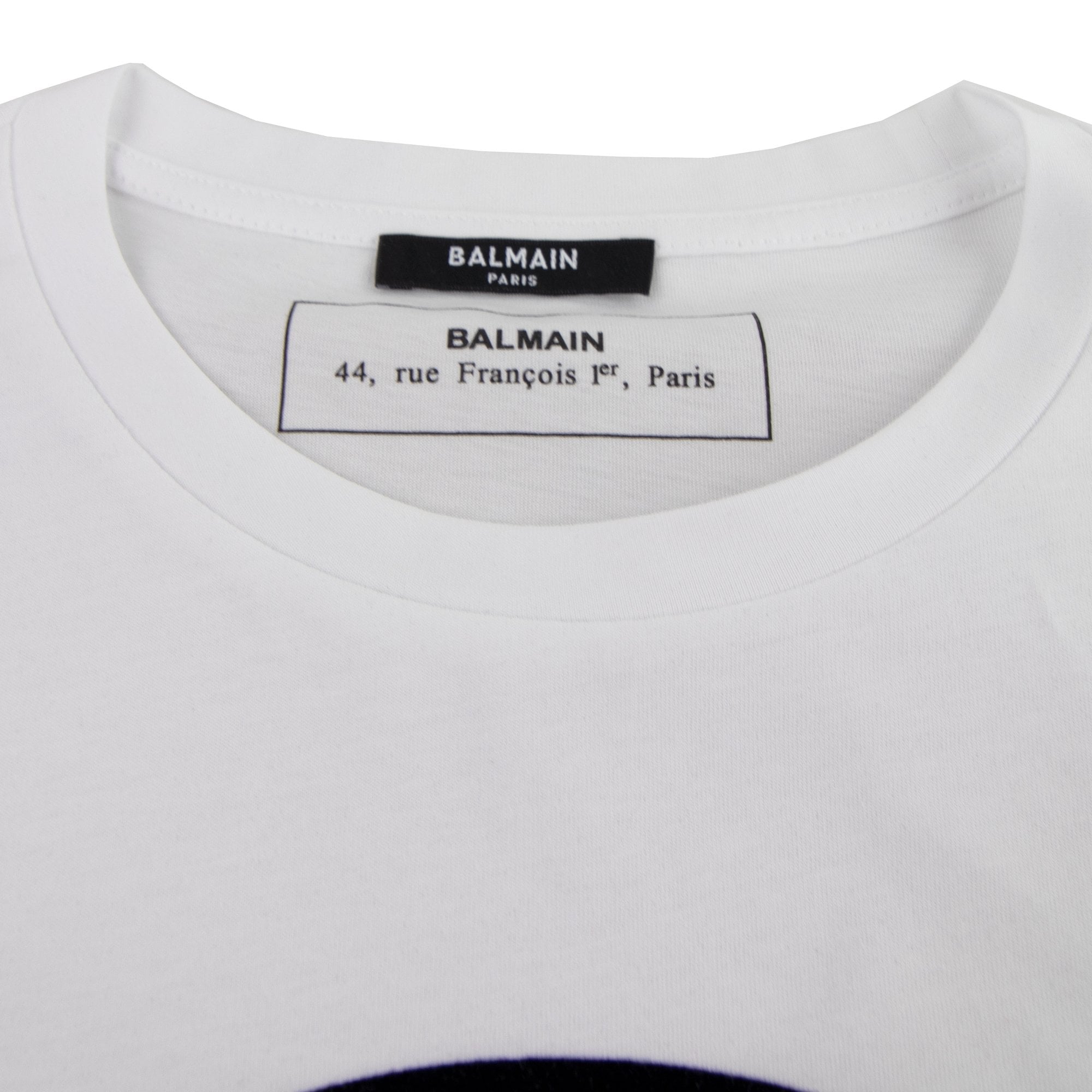 Balmain Cotton T-shirt With Velvet Medallion White