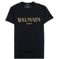 Balmain Logo Cotton T-shirt Black/Gold
