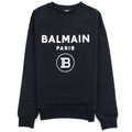 Balmain Velvet Logo Cotton Sweatshirt Black