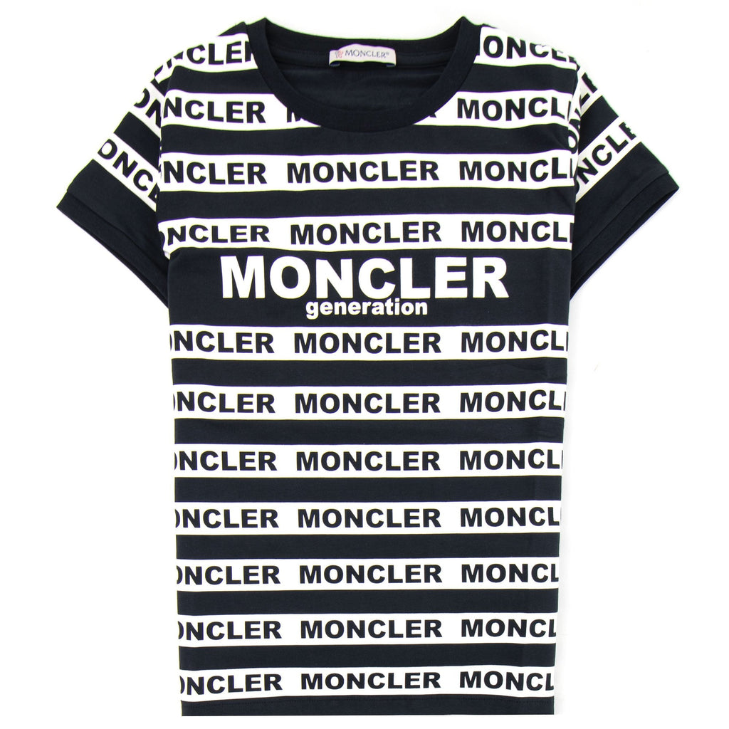 Moncler Junior Genertation Stripe T-shirt Black