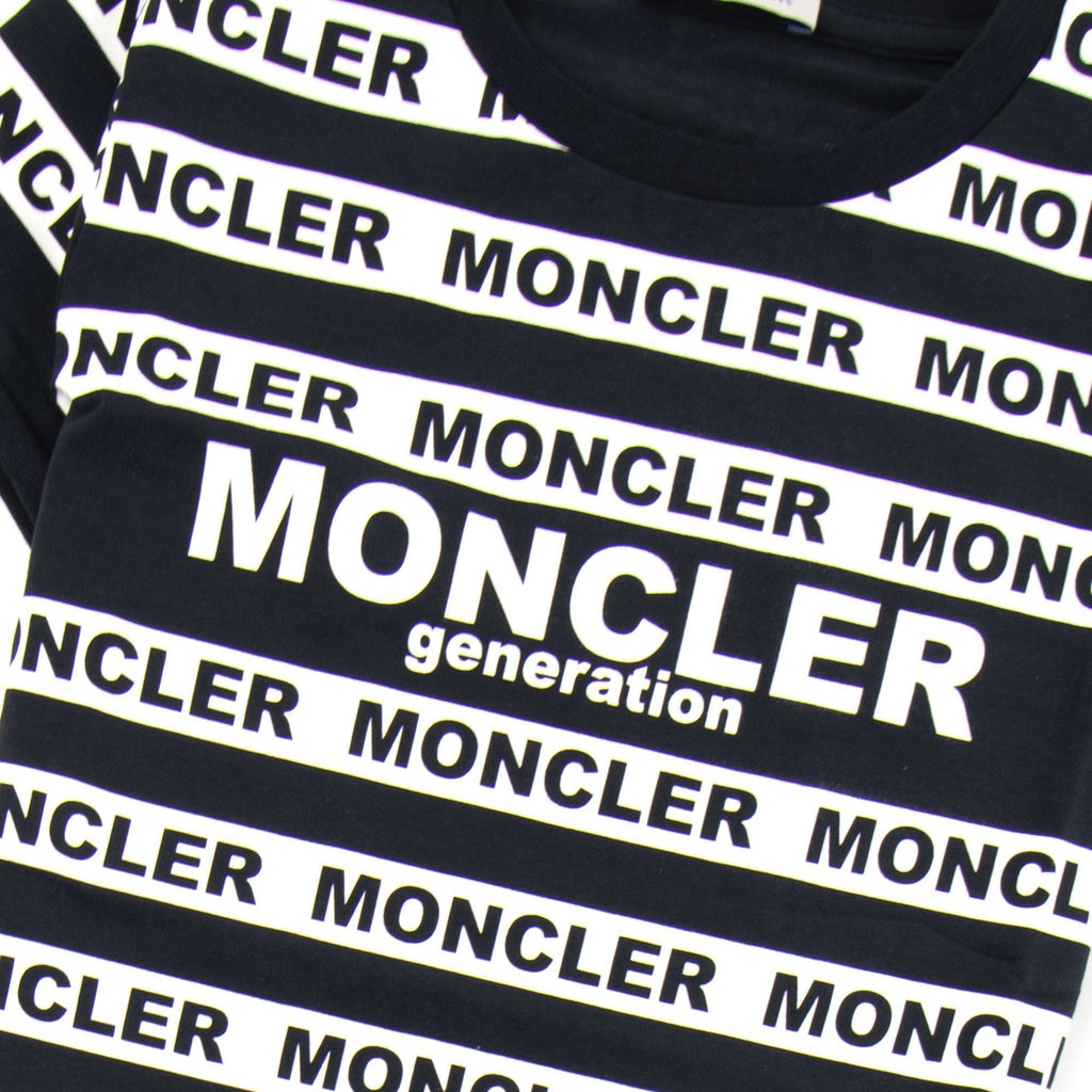 Moncler Junior Genertation Stripe T-shirt Black
