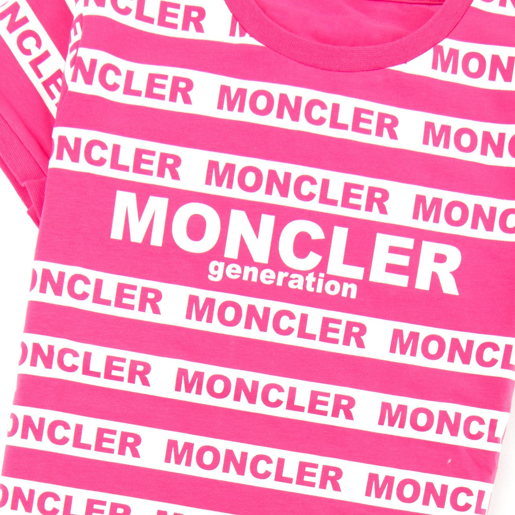 Moncler Junior Genertation Stripe T-shirt Pink GJ1
