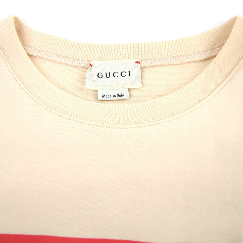 Gucci Junior Tiger Print Cotton T-shirt Cream
