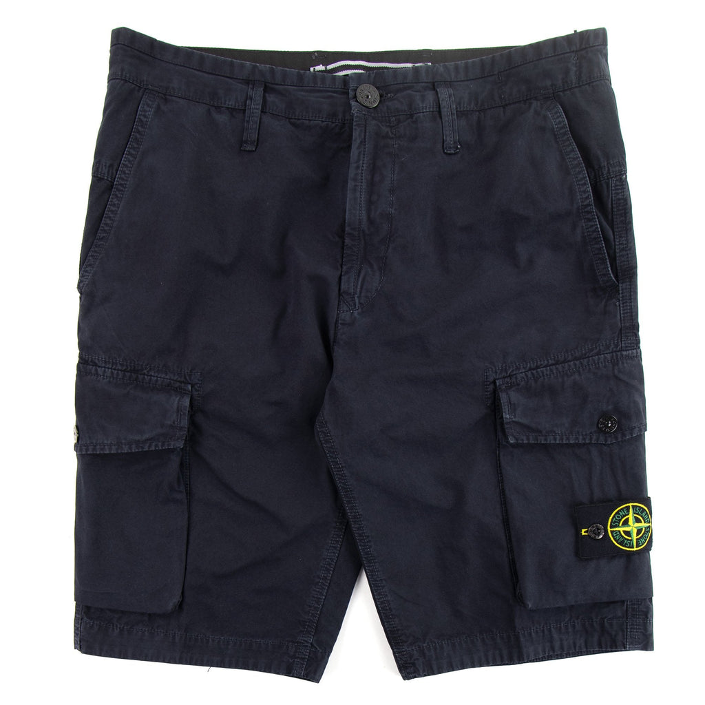 Stone Island L07WA 'OLD' Dye Treatment Bermuda Shorts Navy V0120