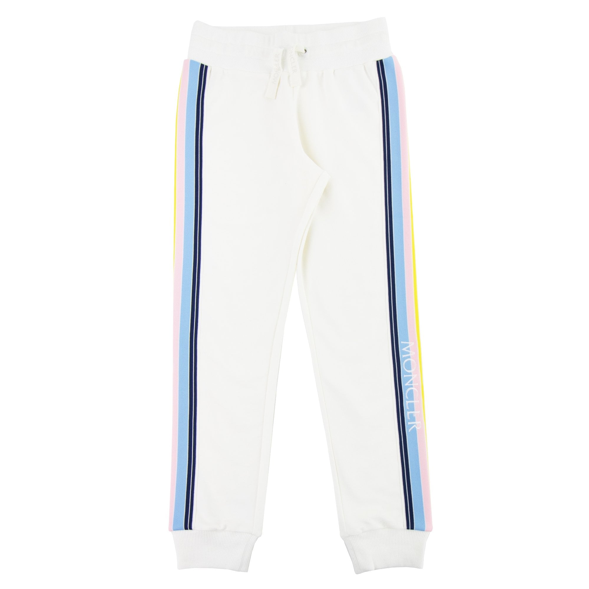 Moncler Junior Contrasting Side Bands Tracksuits Ivory