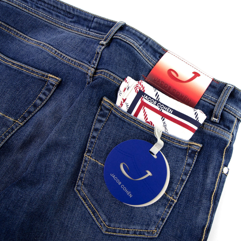 Jacob Cohen J688 Red Fade Patch Jeans Denim
