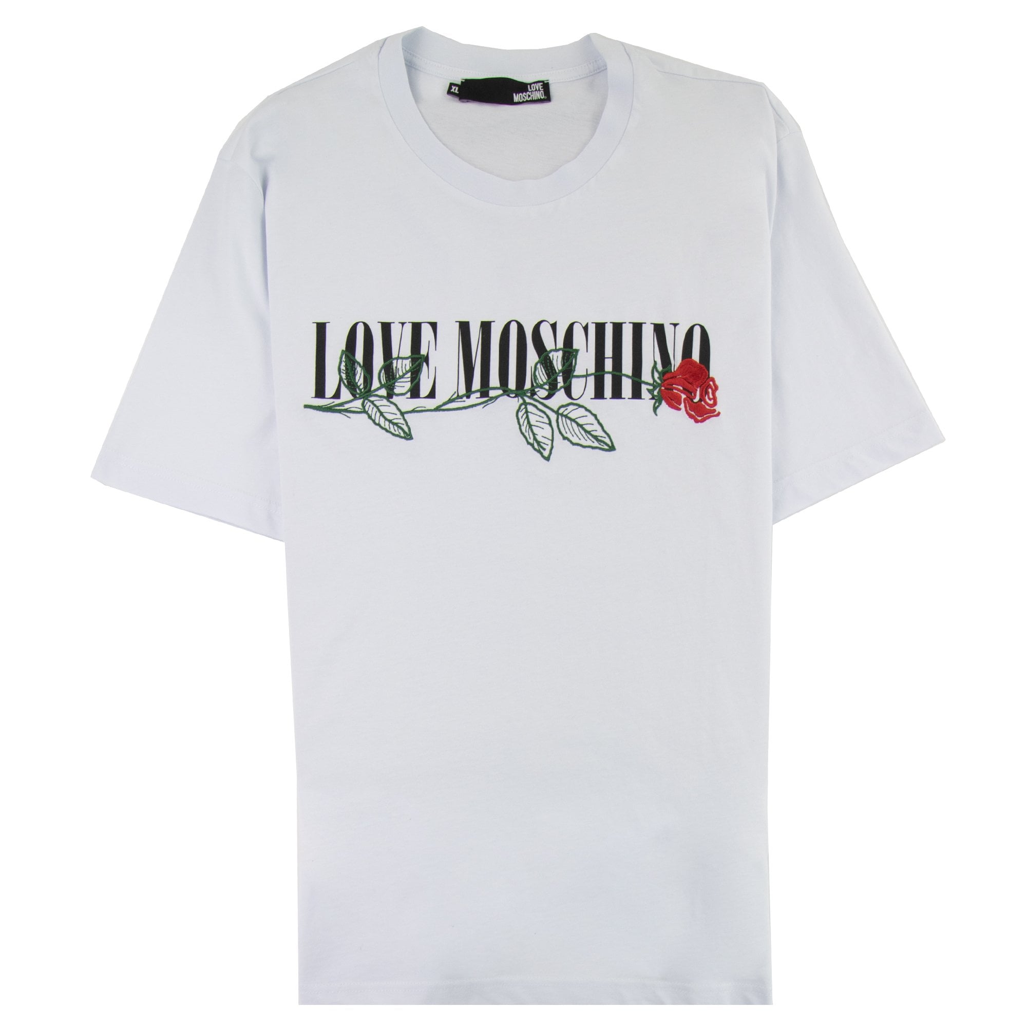 Love Moschino Rose Logo T-shirt White