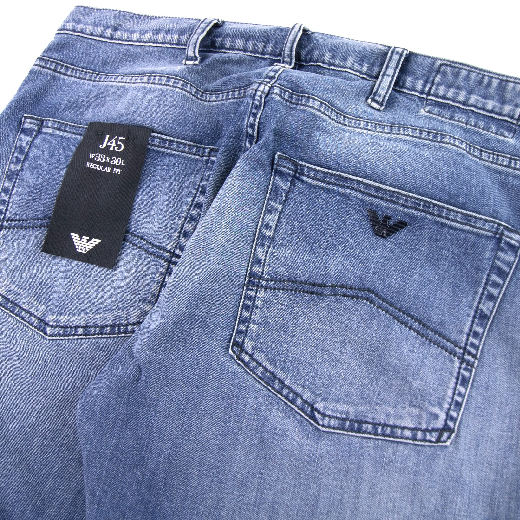 Emporio Armani J45 Short Leg Lightwash Jeans 0943 Blue
