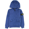 Stone Island Junior Zip Hooded Sweatshirt Blue V0028