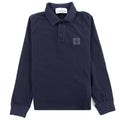 Stone Island Junior 20849 Long Sleeve Garment Dyed Polo Navy V0020