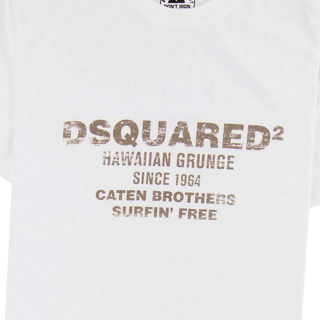 Dsquared2 Hawiian Grunge T-shirt White