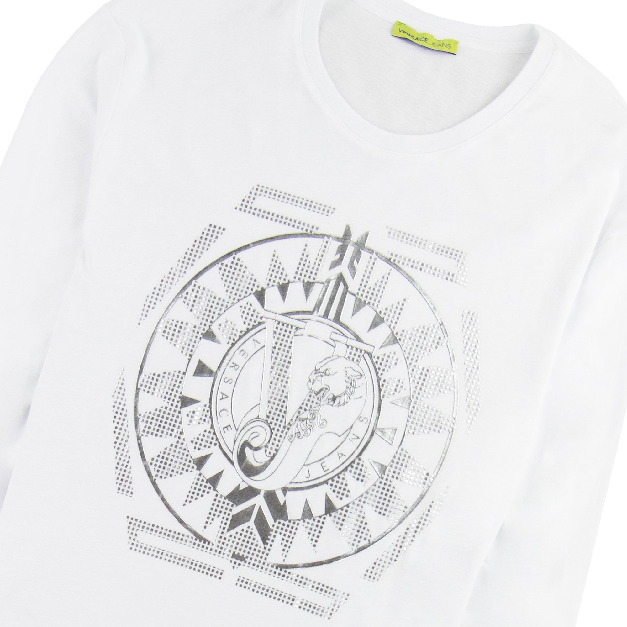 Versace Jeans Foil Print Long Sleeve T-shirt White