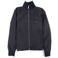 Prada Nylon Gabardine Blouson Chest Logo Jacket Nero