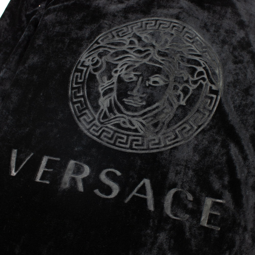 Versace Velour Medusa Hoodie Black