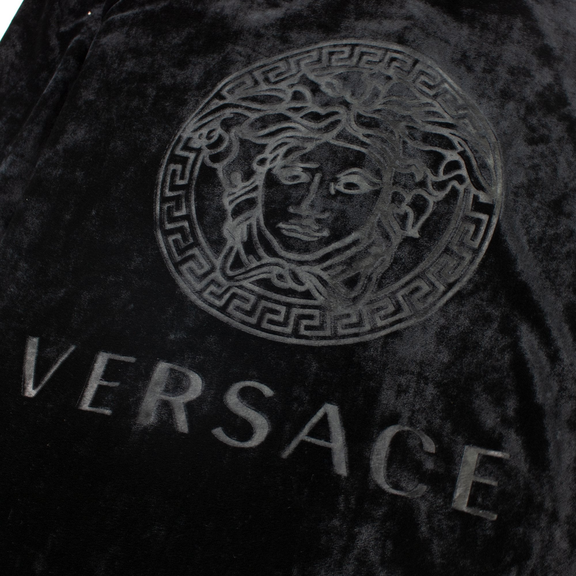 Versace Velour Medusa Hoodie Black