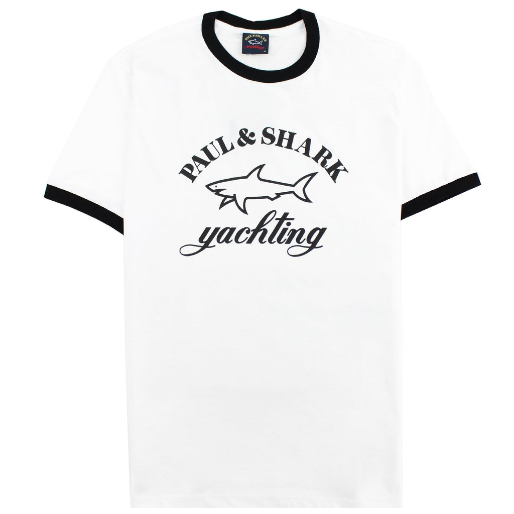 Paul And Shark Logo Print Ringer T-shirt White