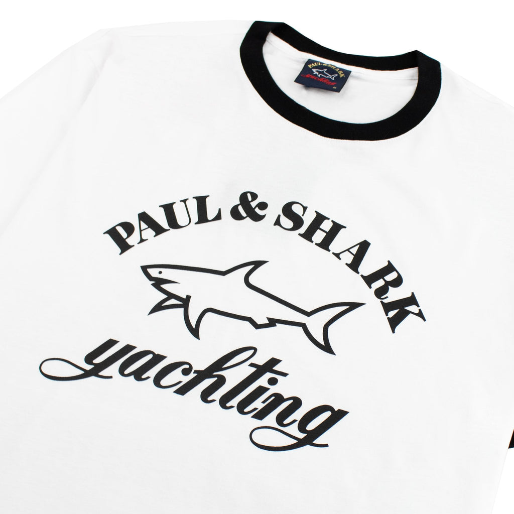 Paul And Shark Logo Print Ringer T-shirt White